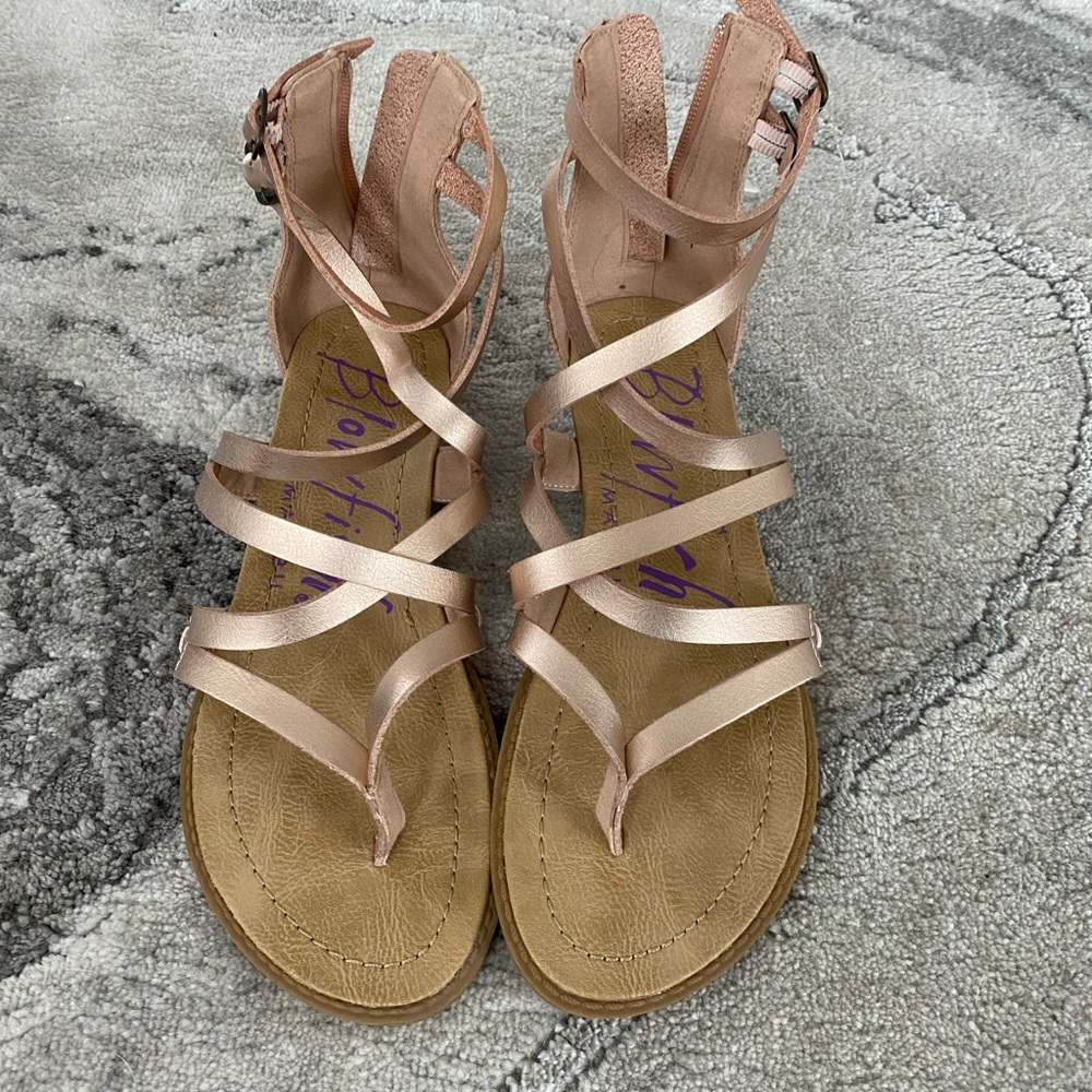 Blowfish rose gold gladiator sandal
